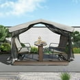 thumbnail image 1 of Domi 4-Seat Outdoor Glider Benches with Canopy, Retro Metal Glider Chair with Aluminum Frame, Patio Swing Chair for Outside,Garden,Lawn, 1 of 8
