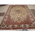 thumbnail image 2 of AHMEDANI Awesome Cream Floral Medallion Area Rug Hand Knotted Silk Wool Carpet (6 x 4)', 2 of 9