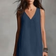 thumbnail image 5 of FAIWAD Linen Dress Women V Neck Sleeveless Side Slit Maxi Dresses Loose Casual Flowy Boho Sundress, 5 of 9