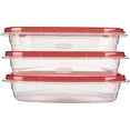 thumbnail image 4 of Rubbermaid TakeAlongs Rectangular Food Storage Containers, 950 mL (4 Cup), Ruby Red Lids, 3 Count, 4 of 8