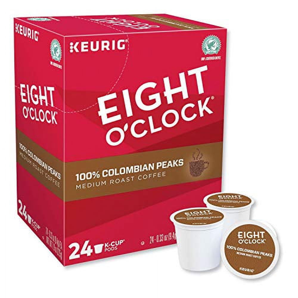 eight o'clock coffee colombian peaks keurig single-serve k-cup pods, medium roast coffee, 96 count