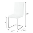 thumbnail image 6 of Set of 2 Modern White & Chrome Faux Leather Dining Chairs, Elegant Sled Base Chairs for Kitchen & Dining Room, 6 of 6