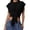 Black, variant on Fashion Irregular Tied T Shirt