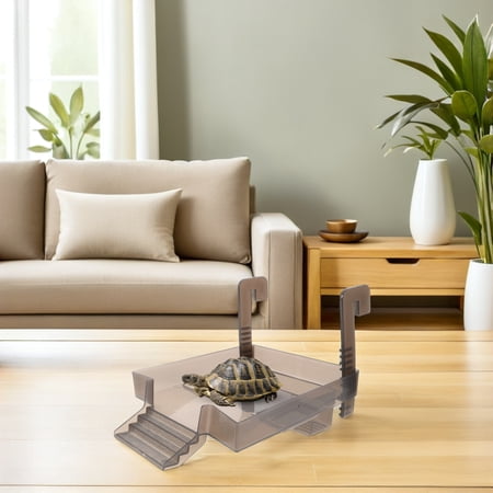 LOLIPPYY Aquatic Turtle Ramp and Basking Platform with Hooks Stable Floating Dock for Pet Tanks