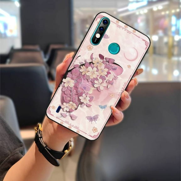 KDY-Phone Case For Itel A56/A56 Pro, Back Cover Anti-knock Full wrap Graffiti Waterproof Protective Cute Shockproof Cartoon Oil Painting Durable Phone Pouch Silicone Anti-dust flower TPU