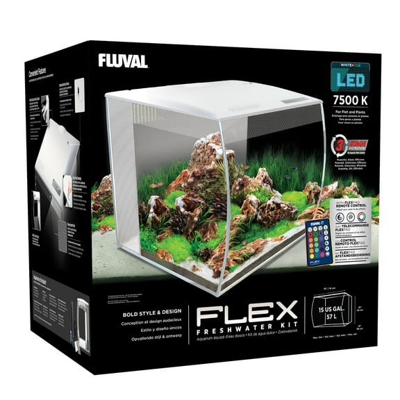 FL FLEX 15 Gal. Glass Aquarium Kit White