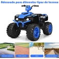 thumbnail image 2 of Costway Cuatriciclo Eléctrico ATV para Niños Coche Montable de Batería Marcha Adelante Atrás Velocidad Alta Baja con Música Luces LED Azul, 2 of 9