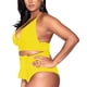 thumbnail image 5 of ICHUANYI Clearance Women's Plus Size High Waisted Tummy Control Swimwear Swimsuit Full Coverage(Yellow, L) Ichuanyi Ichuanyi, 5 of 9