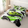 thumbnail image 3 of Manfei Cute Garbage Truck Twin Quilt Set,Boys Friendly Print Twin Coverlet Set,Green,2 Pieces, 3 of 7