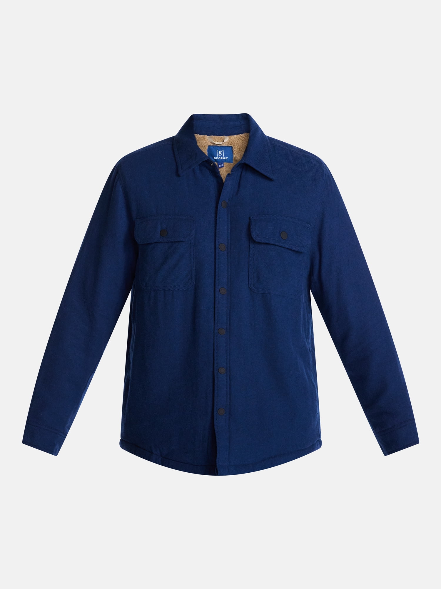 George Men's and Big Men's Shirt Jacket with Long Sleeves, Sizes S-3XL