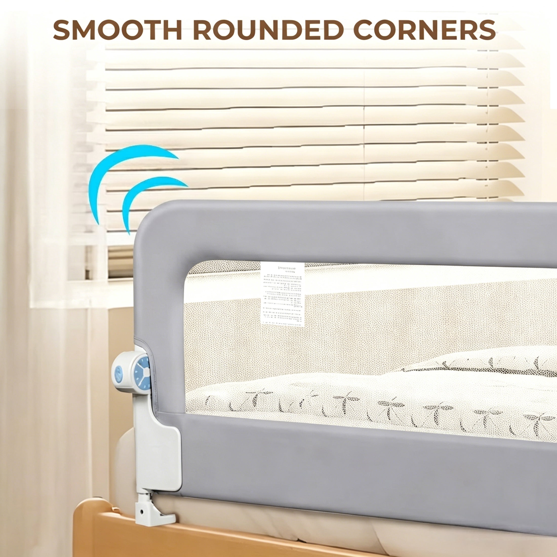 Haelhorneger Toddler Bed Rail, Swing Down Safety Bed Guardrail, Universal Fit for Twin Full Queen Mattresses, Sturdy & Easy Install, White