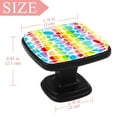 thumbnail image 4 of 4 Pcs Square Cabinet Handle Cupboard Knob Drawer Pulls Handle Rainbow Polka Dots Drawer Knobs with Screws Furniture Decoration, 4 of 7