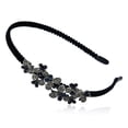 thumbnail image 5 of LULULION 3Pcs Black Flower Hair Hoop with Crystal Decoration Elegant Hair Ornament, 5 of 8