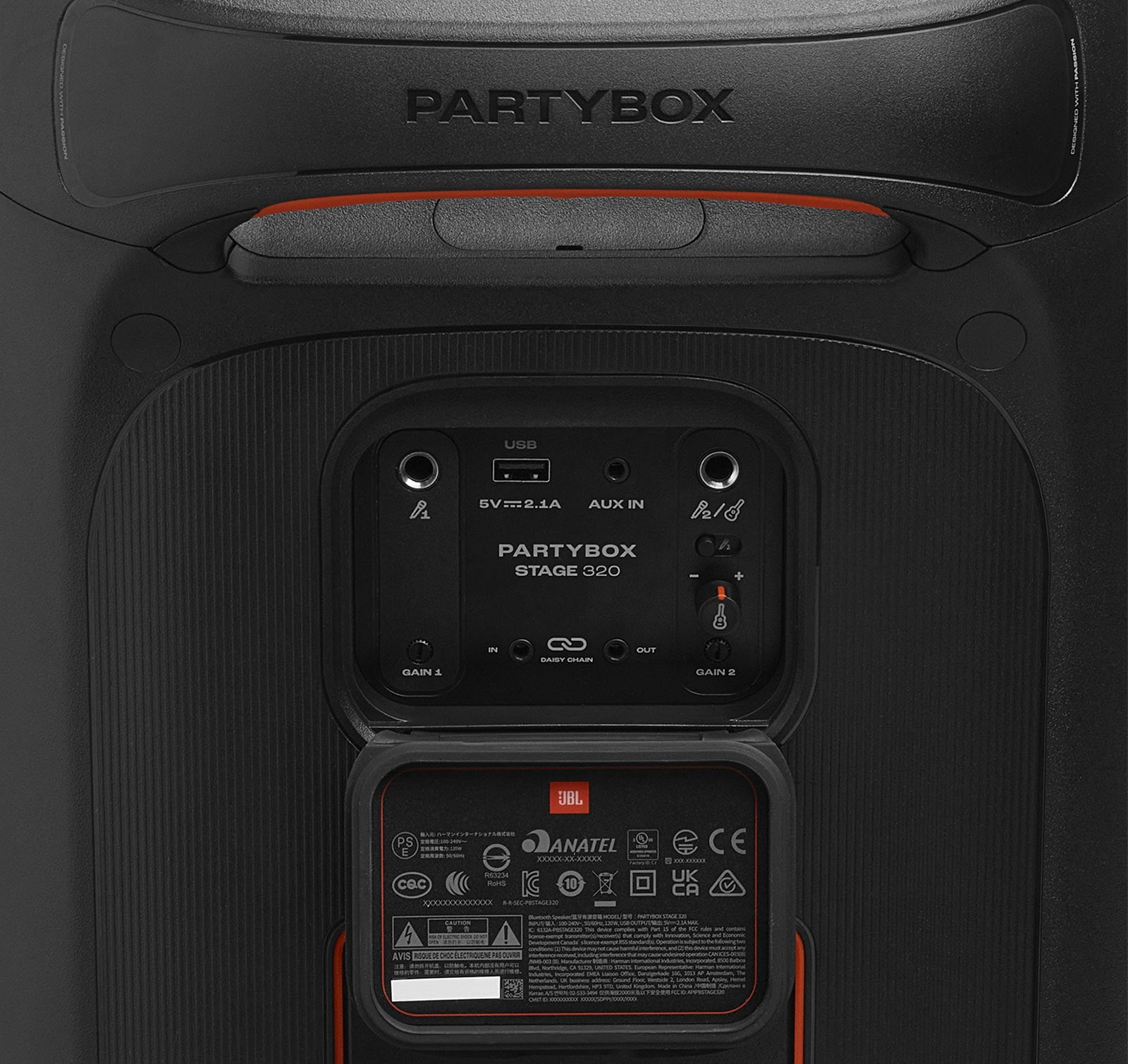 JBL PartyBox Stage 320 Portable Bluetooth Speaker Bundle with divvi! Bag