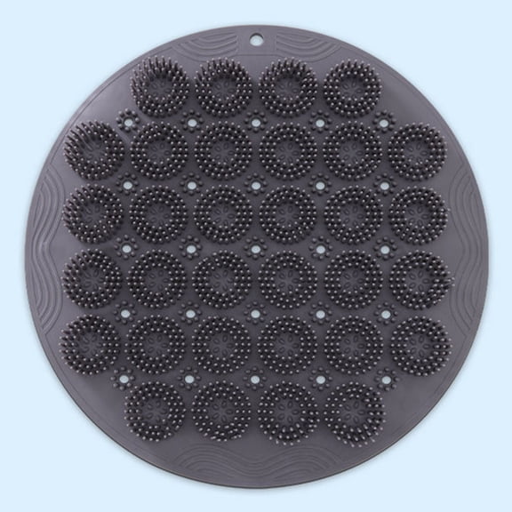 Kmxyo Bath Mat Suction Cup Anti-slip Rub Back Round Brush Exfoliating Shower Massage Scraper Foot Mat