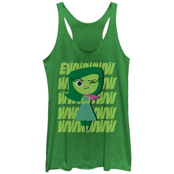 Women's Inside Out Disgust Ew  Racerback Tank Top Envy Green Small