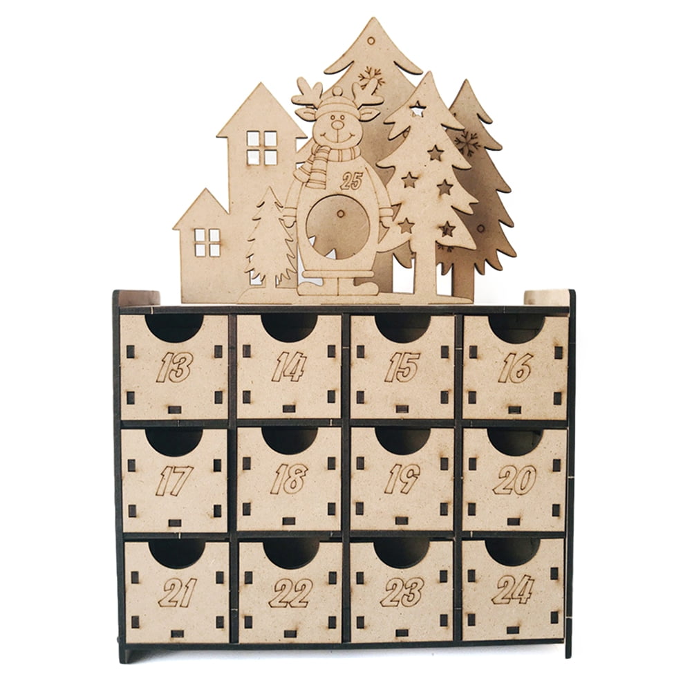 Christmas Countdown Advent Calendar Chocolate Box Cabinets Reusable Drawers  Christmas For DIY Christmas Party Supplies - Walmart.com