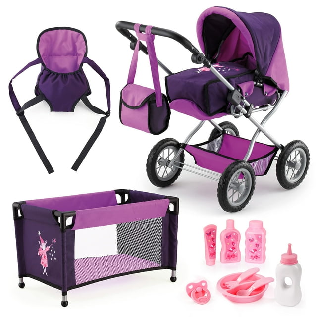 Cochecito de Juguete Bayer Combi Grande Morado con Capazo y Accesorios