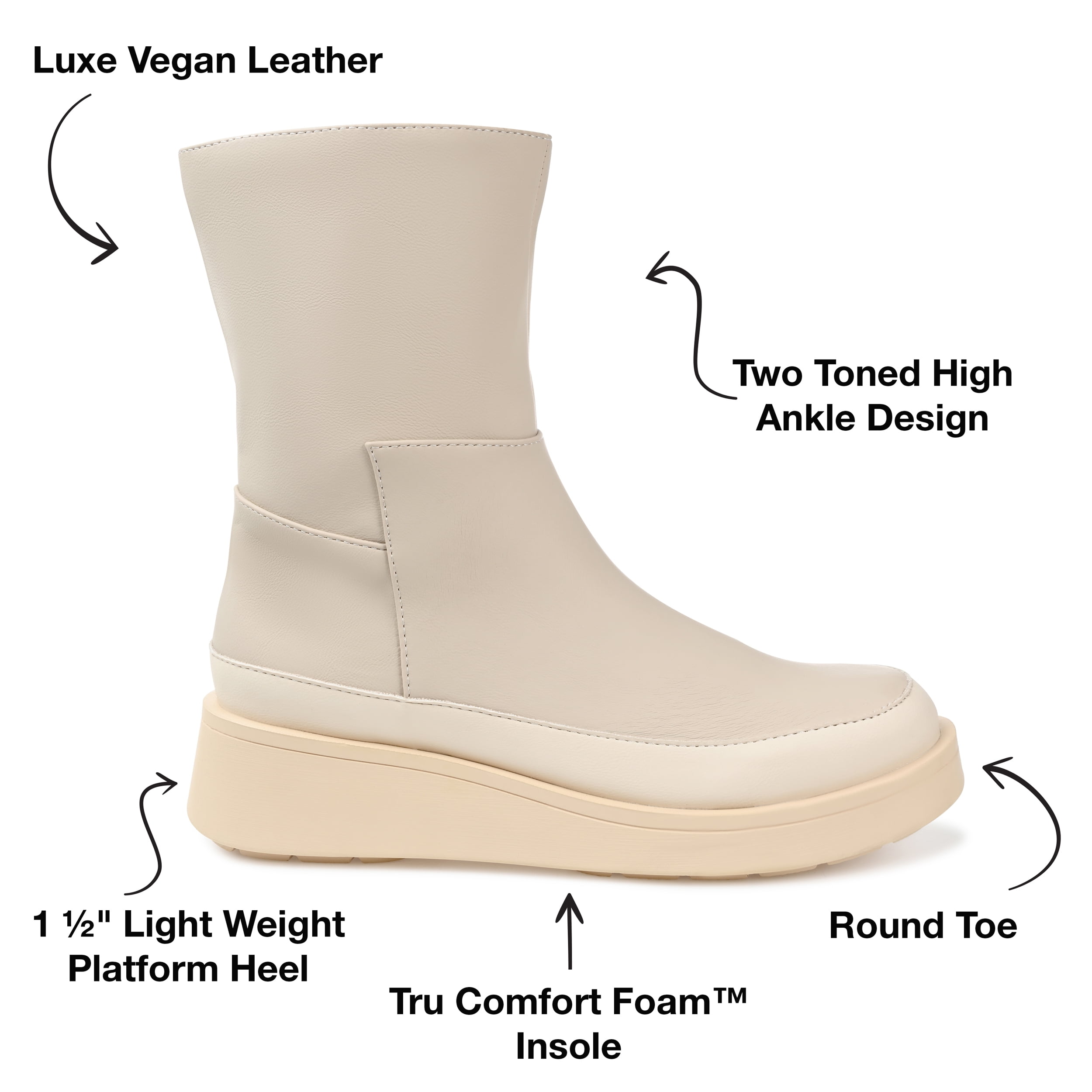 Journee Womens Cristen Inside Zip Platform Booties