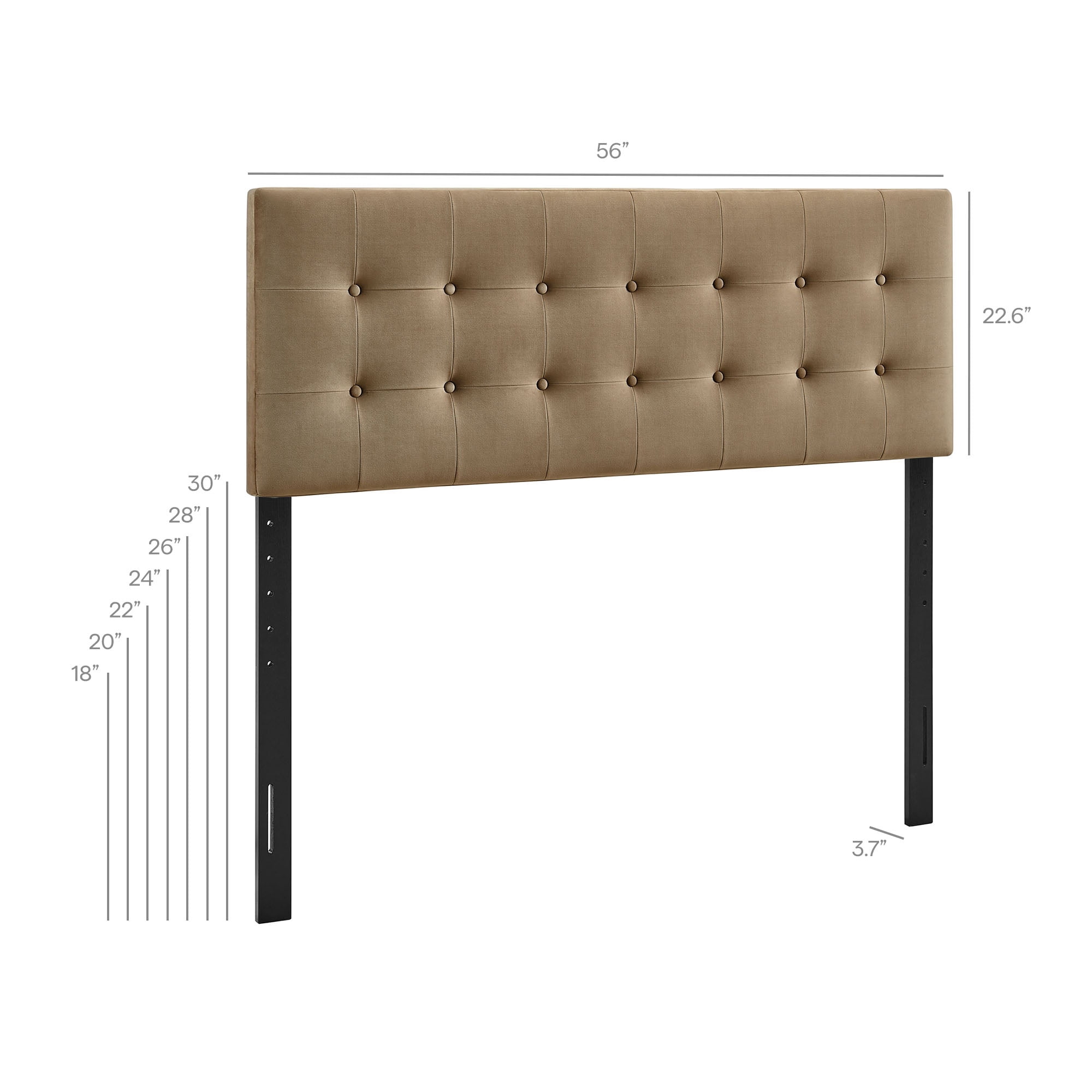 Emily Stain-Resistant Performance Velvet Full Size Headboard in Taupe
