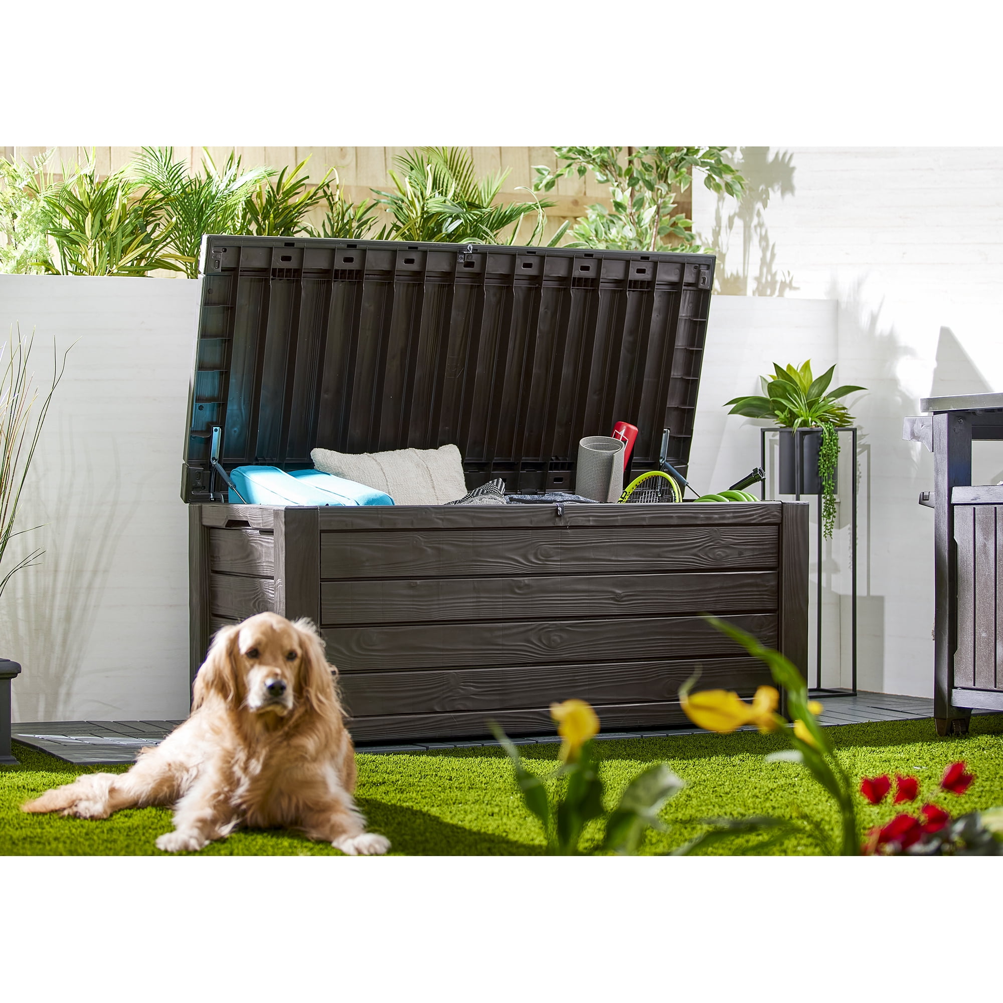 Buy Keter Westwood 150 Gallon Outdoor Deck Box, Resin Patio Storage