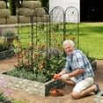 thumbnail image 5 of Roromall 4pcs Garden Trellis Fence, Coated Rustproof Iron Arch Decoration Trellis for Climbing Plants Outdoor, Rose, Vegetable Flower Support, 5 of 7