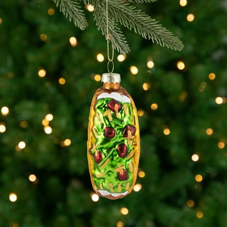 Northlight Taco Glass Christmas Ornament - 3.5" - Yellow