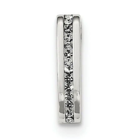 925 Sterling Silver Crystal Chain Slide (3x17mm) Pendant / Charm