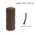 thumbnail image 2 of Uxcell Cotton Rope Twine String Twisted Braided Cord, Brown 100m/109 Yard for Wall Hanging, Macrame Knotting, 2 of 5