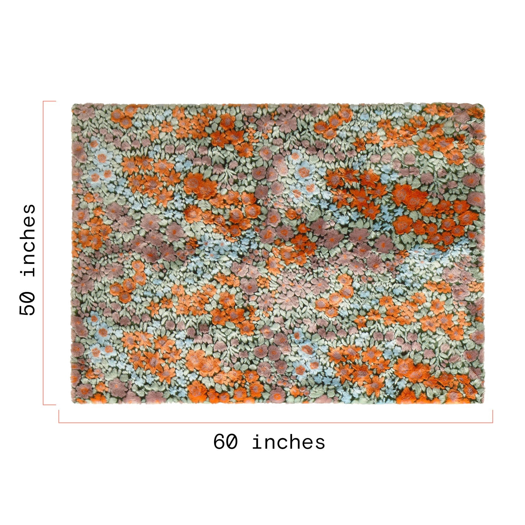 Beautiful Faux Fur Floral Throw Blanket by Drew Barrymore, 50" x 60"