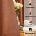 thumbnail image 2 of Yakamok 100% Blackout Burnt Orange Send Linen Curtains 84 Inches Long for Living Room, Room Darkening Textured Curtains for Bedroom with White Liner 2 Panels, 2 of 7