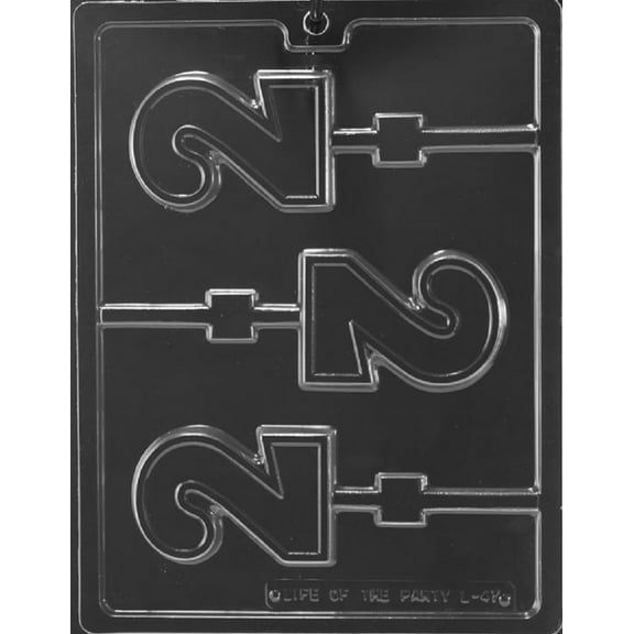 Grandmama's Goodies L047 #2 Two 2 Lollipop Birthday Chocolate Candy Soap Mold with Exclusive Molding Instructions