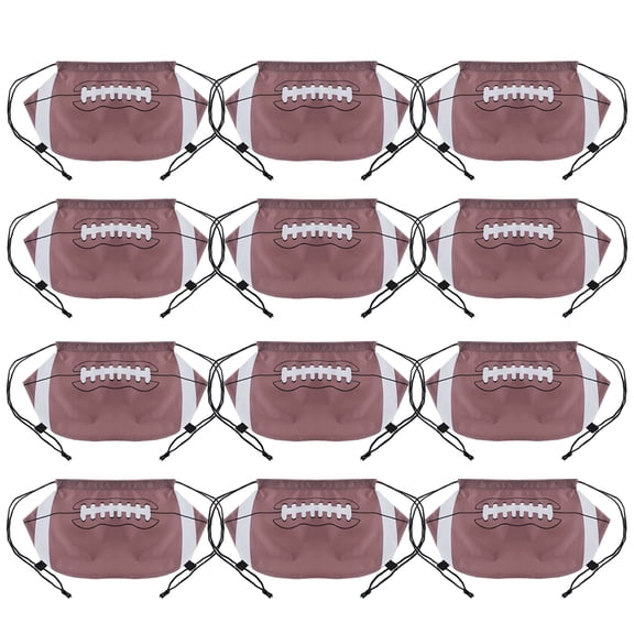 GOGO 12Pcs Football Rugby 210D Polyester Drawstring Backpack, 12"H x 20 1/2"W