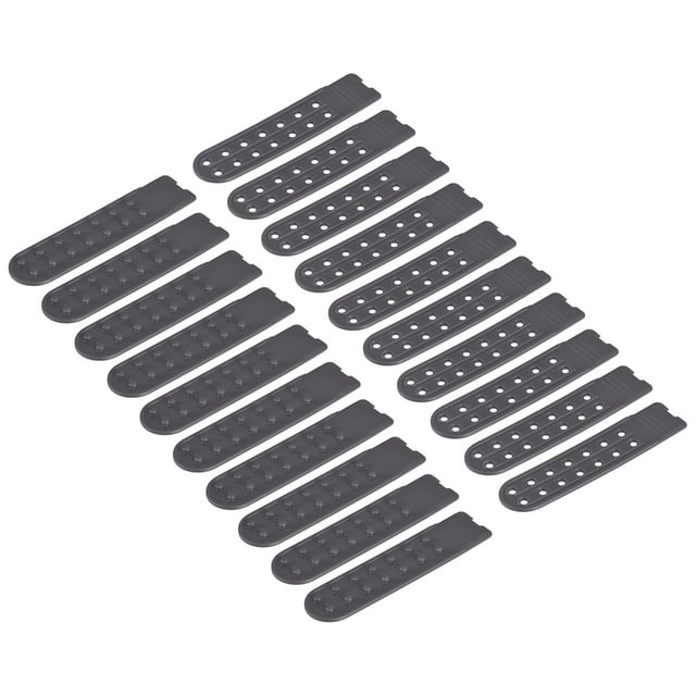 Unique Bargains 20 Pairs Snapback Strap Cover, Double Row 14 Holes Plastic Adjustable Hat Snap Buckle Replacement (Black)
