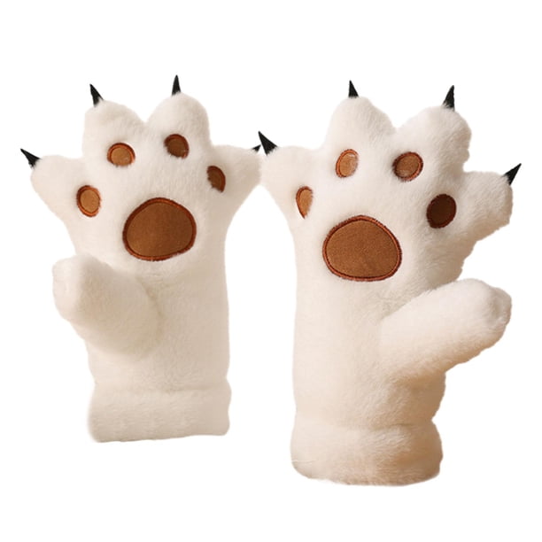 Guantes de invierno Salvador para mujer forma de pata blanco