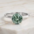 thumbnail image 3 of Rosec Jewels IGI Certified 3 Carat Lab Grown Green Diamond Engagement Ring - Vivid Green Color VS1 Clarity - Gift For Women, 925 Sterling Silver, US 4.00, 3 of 8