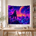 thumbnail image 5 of Astronaut on Cliff Over Alien Valley, Mysterious Digital Fantasy Style for Space Lovers, Cosmic Adventure Wall Art, Graduation Gift, Tapestry Wall Hanging for Bedroom and Dorm, 5 of 7