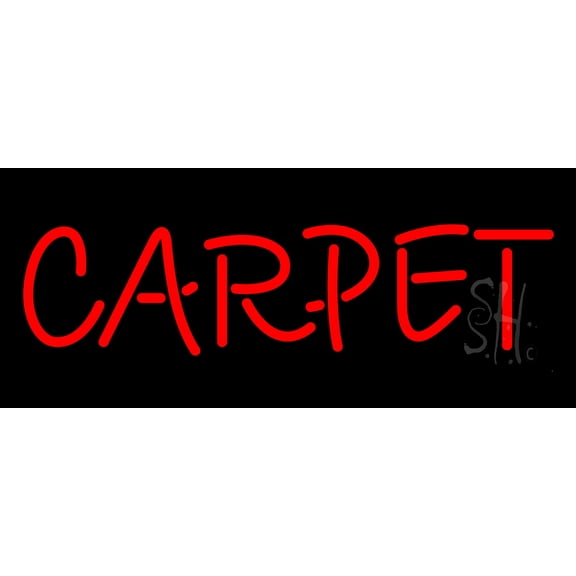 Carpet LED Neon Sign 10" Tall x 24" Wide - inches Black Square Cut Acrylic Backing, with Dimmer - Premium built indoor Sign for Storefront, Store interior, Exhibition, Decor.