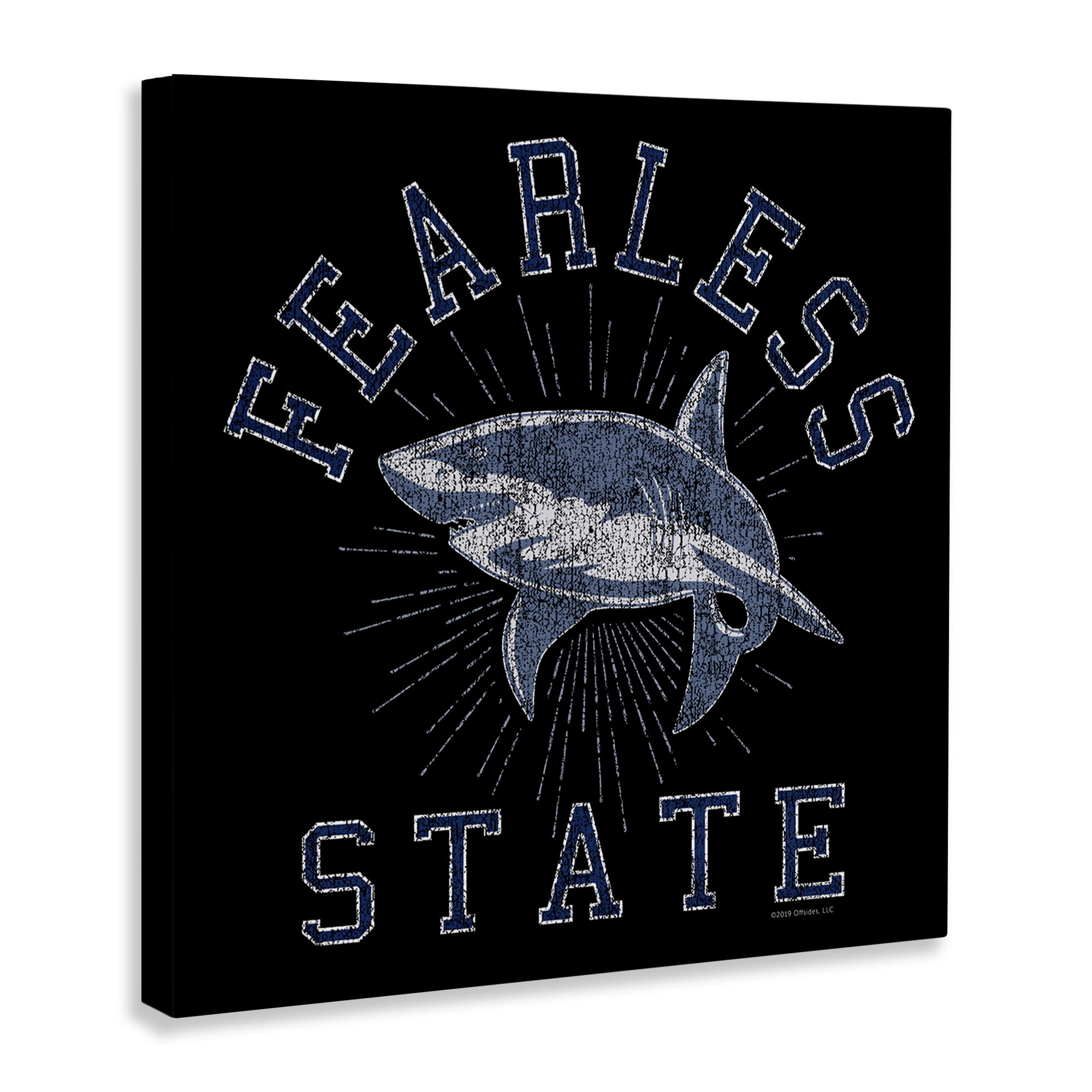 Stupell Industries Fearless State Shark Animals Painting Wrapped Canvas Art Print Wall Art, 17 x 17