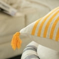 thumbnail image 4 of 16" Handwoven Cotton Throw Pillow Cover with Striped Lines, Yellow, 4 of 8