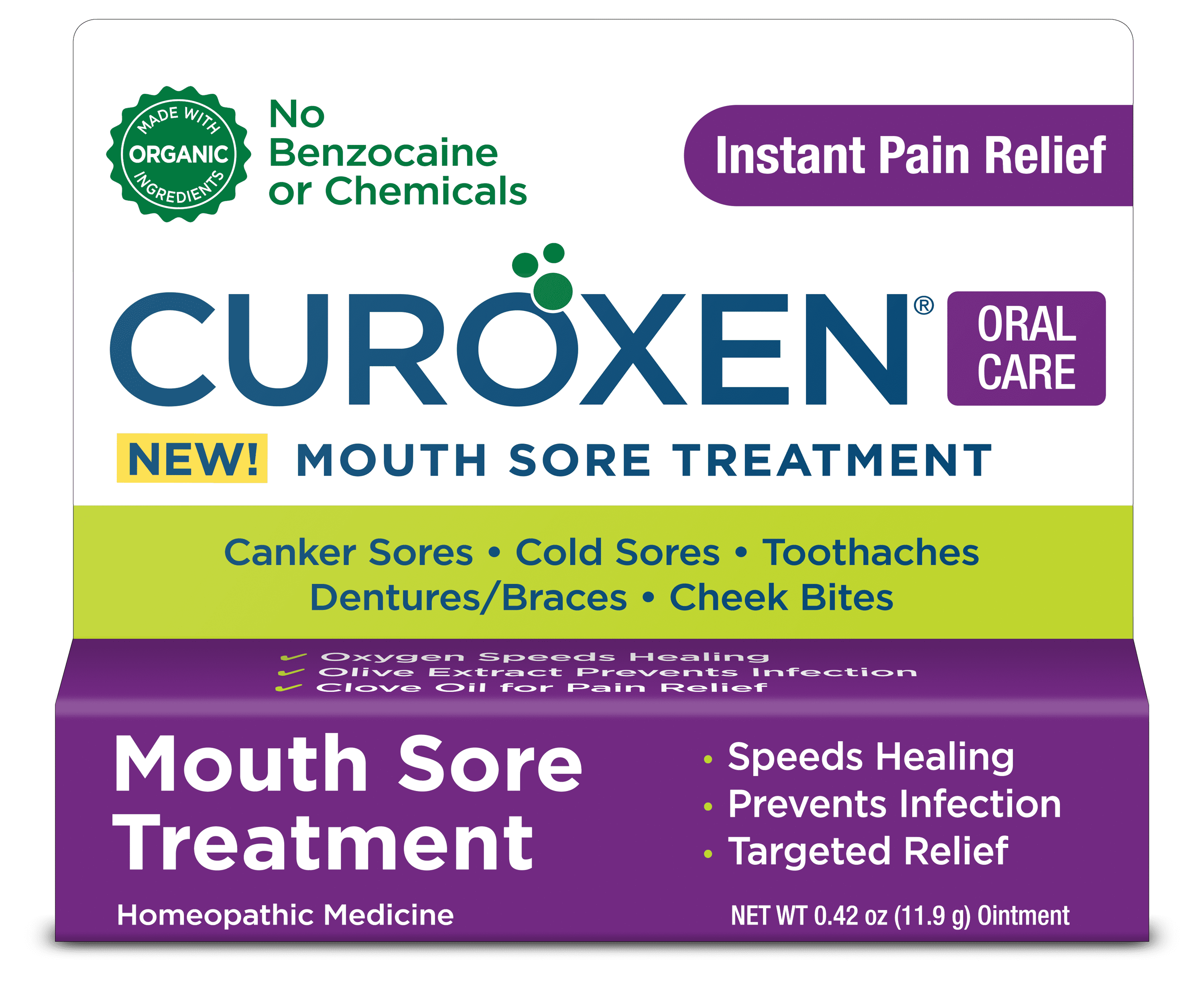 CUROXEN Mouth Sore Treatment, 0.42 oz, All-Natural & Organic Ingredients