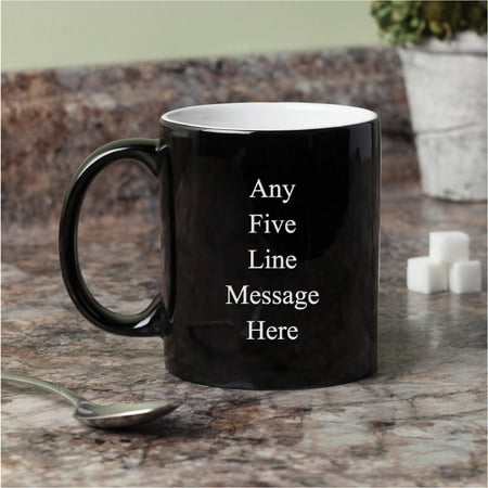 Personalized Any Message Black and White Coffee Mug
