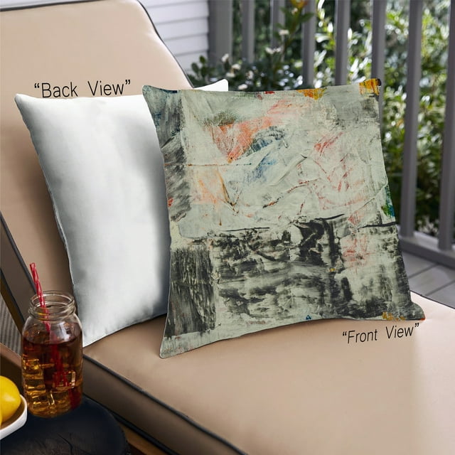 Ahgly Company Abstract Paint Splatter Outdoor Throw Pillow, 18 inch by 18 inch
