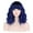 Black Ombre Blue, variant on BERON Hot Pink Wigs Short Curly Bob Wig with Bangs Wavy Hair Wigs 14 Inches Women's Synthetic Wigs Daily Party Use