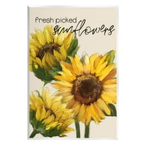 Stupell Industries Fresh Picked Sunflowers Typography Graphic Art Unframed Art Print Wall Art, Design by Conrad Knutsen