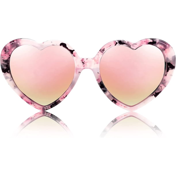 Polarized Heart Shaped Sunglasses Oversized Vintage Fashion Eyeglasses UV400 FEISEDY Polarized Heart Shaped Sunglasses Oversized Vintage  main image 4