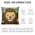 thumbnail image 5 of COMIO Cartoon Jungle Animal Throw Pillow Cover Lion Safari Decorative Pillow Cover Animals Cushion Case for Nursery Classroom School Bed Sofa Couch, 5 of 5