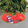 thumbnail image 5 of BKER Christmas Gold Edged Tree Skirt Decoration Santa Print Christmas Tree Bottom Decoration Apron, 5 of 5