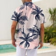 thumbnail image 3 of NAMTYQX Mens Hawaiian Shirt Button Up Hawaiian Printed Light Short Sleeve Casual Plus Size V Neck Mens Graphic T-Shirts Purple Size L, 3 of 5