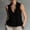 Black, variant on Womens V Neck Ruffle Tunic Top Loose Fit Tank Top for Casual Wear Light Workouts & Inspired Dressy Styles Black L(L)